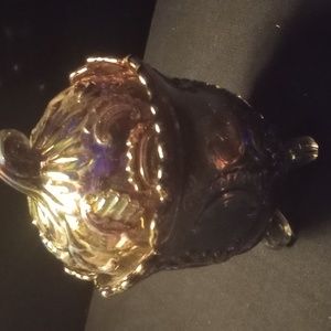imperial carnival glass candy dish